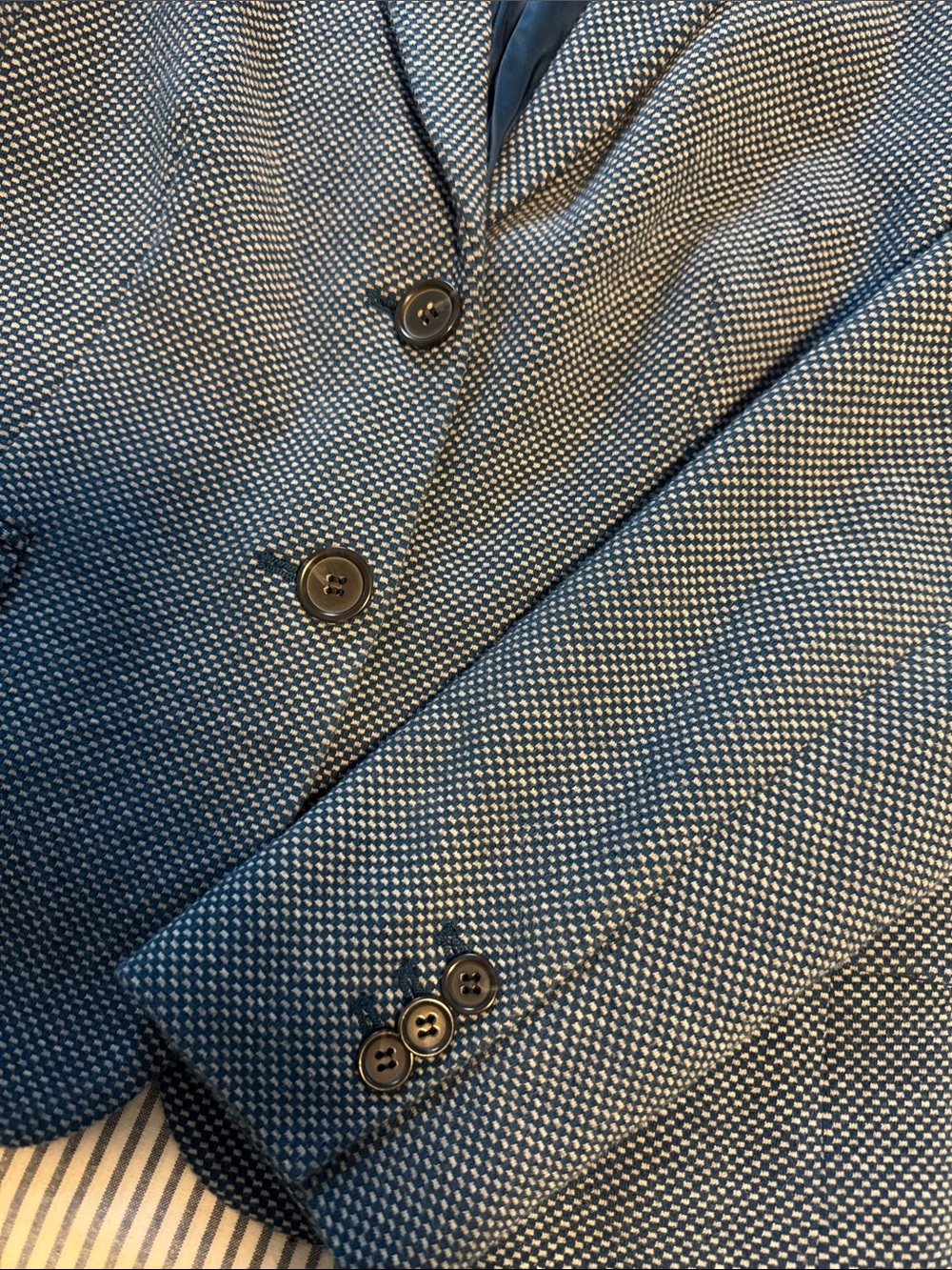 Talbots Blue Textured Two-Button Blazer - Picture 4 of 11